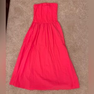 Elegant Pink Strapless Maxi Dress